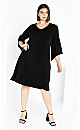 Gianna Knee Length Black Dress