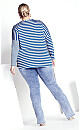 Plus Size Sina Stripe Top - bluebird