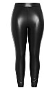 Plus Size Faux Leather Ponte Pant - black