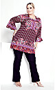 Plus Size Betsy Placement Tunic - berry