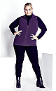 Plus Size Polar Fleece Vest - plum