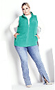 Plus Size Polar Fleece Vest - teal