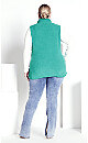 Plus Size Polar Fleece Vest - teal