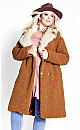 Teddy Faux Fur Jacket - tan