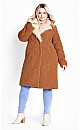 Teddy Faux Fur Jacket - tan