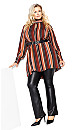 Bold Stripe Tunic - tan