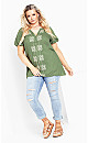 Luxe Embroidered Tunic - moss