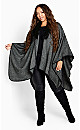 Mila Black Faux Fur Cape