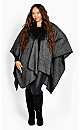 Mila Black Faux Fur Cape