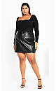 Kendall PU Skirt - black