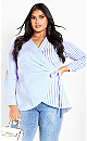 Plus Size Casey Stripe Shirt - blue