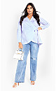 Plus Size Casey Stripe Shirt - blue