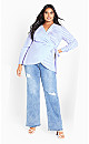 Plus Size Casey Stripe Shirt - blue