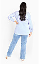 Plus Size Casey Stripe Shirt - blue