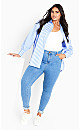 Plus Size Casey Stripe Shirt - blue