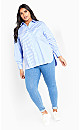 Plus Size Casey Stripe Shirt - blue