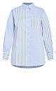 Plus Size Casey Stripe Shirt - blue