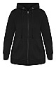 Plus Size Double Stripe Jacket - black