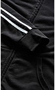 Plus Size Double Stripe Jacket - black