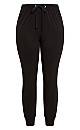 Plus Size Double Stripe Pant - black