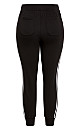 Plus Size Double Stripe Pant - black