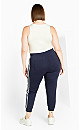 Plus Size Double Stripe Pant - navy