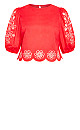 Eternal Embroidered Top - flame