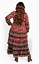 Plus Size Faye Tiered Maxi Dress - red