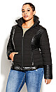 Plus Size Sleek Puffer Jacket - black