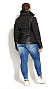 Plus Size Sleek Puffer Jacket - black