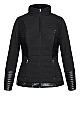 Plus Size Sleek Puffer Jacket - black