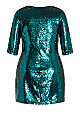 Sequin Glow Dress - emerald