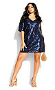 Sequin Glow Dress - navy