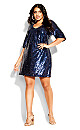 Sequin Glow Dress - navy