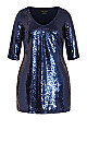 Sequin Glow Dress - navy