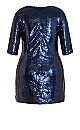 Sequin Glow Dress - navy