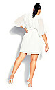 Plus Size Sequin Wrap Dress - ivory