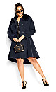 Plus Size Grandiose Coat - navy