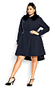 Plus Size Grandiose Coat - navy