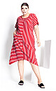 Plus Size Zena Stripe Dress - red