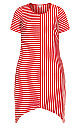 Zena Stripe Dress - red