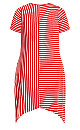 Plus Size Zena Stripe Dress - red