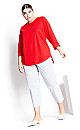 Plus Size Ally Tuck Tee - red