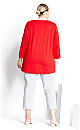 Plus Size Ally Tuck Tee - red