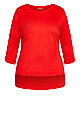 Plus Size Ally Tuck Tee - red