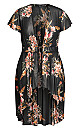 Plus Size Gypsy Floral Jacket - black 