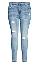 Plus Size Asha Destruct Jean - denim