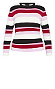 Women's Plus Size 70s Stripe Jumper - pink