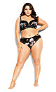 Plus Size Mimi Floral Longline Contour Bra - black