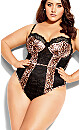 Plus Size Mimi Bodysuit - leopard print